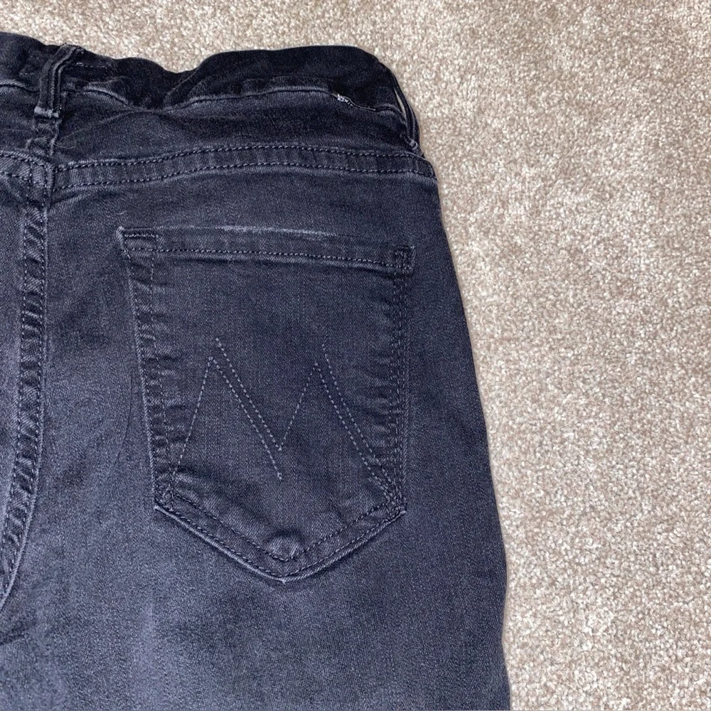 Mother The‎ Pixie Ankle Fray Jeans Woman’s 27 Not Guilty Black Stretch Trendy